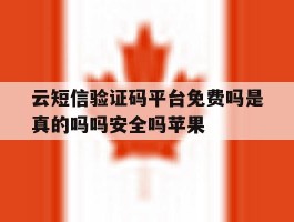 云短信验证码平台免费吗是真的吗吗安全吗苹果的简单介绍