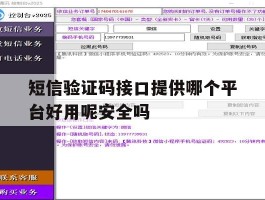 短信验证码接口提供哪个平台好用呢安全吗的简单介绍