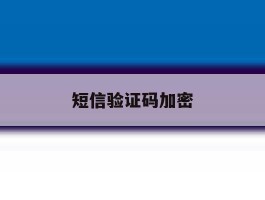 短信验证码加密