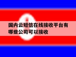 国内云短信在线接收平台有哪些公司可以接收
