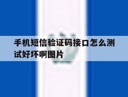 手机短信验证码接口怎么测试好坏啊图片的简单介绍