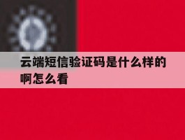 云端短信验证码是什么样的啊怎么看的简单介绍