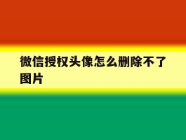 微信授权头像怎么删除不了图片