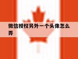 微信授权另外一个头像怎么弄