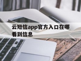 云短信app官方入口在哪看到信息