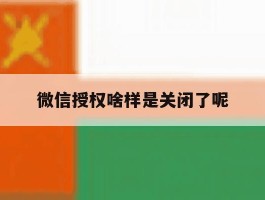 微信授权啥样是关闭了呢