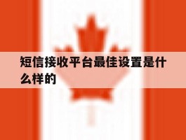 短信接收平台最佳设置是什么样的