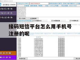 接码短信平台怎么用手机号注册的呢