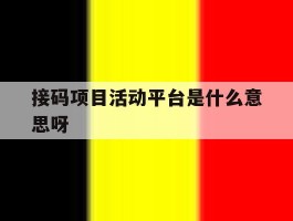 接码项目活动平台是什么意思呀的简单介绍