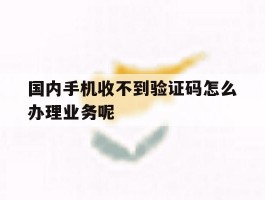 国内手机收不到验证码怎么办理业务呢的简单介绍