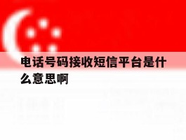 电话号码接收短信平台是什么意思啊