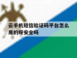 云手机短信验证码平台怎么用的呀安全吗的简单介绍