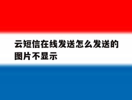 云短信在线发送怎么发送的图片不显示的简单介绍