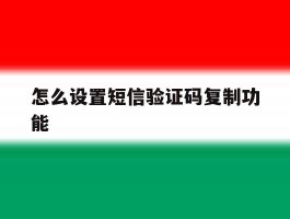 怎么设置短信验证码复制功能