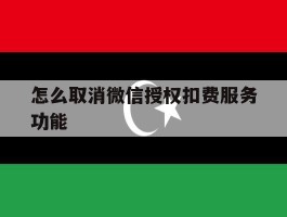 怎么取消微信授权扣费服务功能