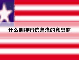 什么叫接码信息流的意思啊