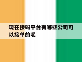 现在接码平台有哪些公司可以接单的呢的简单介绍