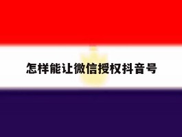 怎样能让微信授权抖音号