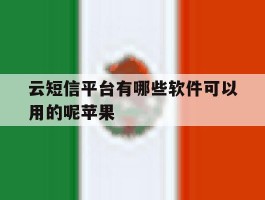 云短信平台有哪些软件可以用的呢苹果