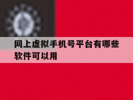 网上虚拟手机号平台有哪些软件可以用