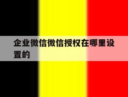 企业微信微信授权在哪里设置的