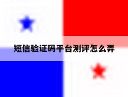 短信验证码平台测评怎么弄