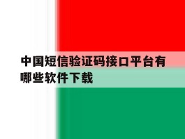 中国短信验证码接口平台有哪些软件下载