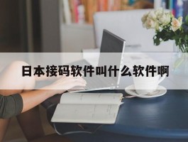 日本接码软件叫什么软件啊