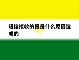 短信接收的慢是什么原因造成的