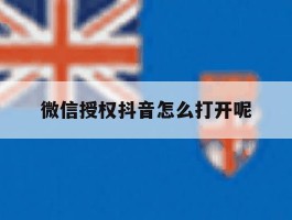 微信授权抖音怎么打开呢