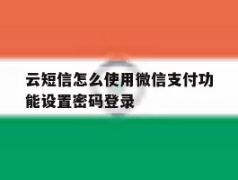 云短信怎么使用微信支付功能设置密码登录的简单介绍