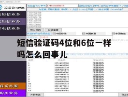 短信验证码4位和6位一样吗怎么回事儿