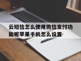 关于云短信怎么使用微信支付功能呢苹果手机怎么设置的信息