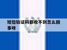 短信验证码都收不到怎么回事呀