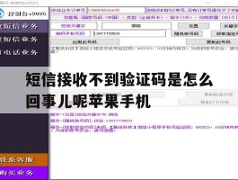 短信接收不到验证码是怎么回事儿呢苹果手机
