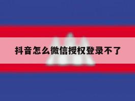 抖音怎么微信授权登录不了