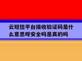 包含云短信平台接收验证码是什么意思呀安全吗是真的吗的词条