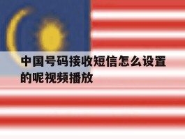 中国号码接收短信怎么设置的呢视频播放