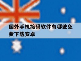 国外手机接码软件有哪些免费下载安卓