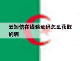云短信在线验证码怎么获取的呢
