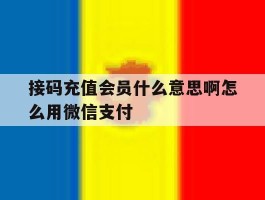 接码充值会员什么意思啊怎么用微信支付的简单介绍