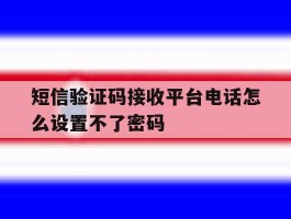 短信验证码接收平台电话怎么设置不了密码