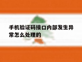 关于手机验证码接口内部发生异常怎么处理的的信息