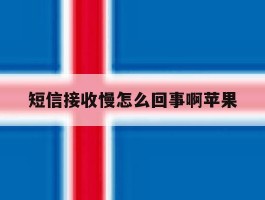 短信接收慢怎么回事啊苹果