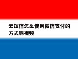 云短信怎么使用微信支付的方式呢视频