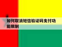 如何取消短信验证码支付功能限制