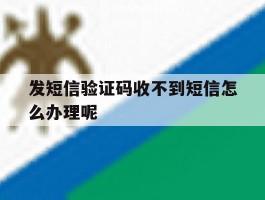 发短信验证码收不到短信怎么办理呢