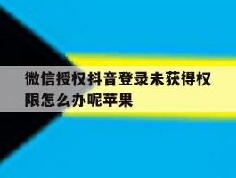 微信授权抖音登录未获得权限怎么办呢苹果
