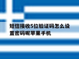 短信接收5位验证码怎么设置密码呢苹果手机