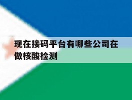 现在接码平台有哪些公司在做核酸检测